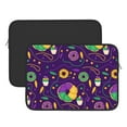 thumbnail image 3 of Bingfone Mardi Gras And Donuts Laptop Sleeve Case 13 Inch, 360° Protective Computer Carrying Bag, 3 of 9
