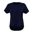 thumbnail image 1 of Playera George para Mujer,Escote Redondo, Manga Corta, Hi Low Azul Marino Talla CH, 1 of 4