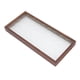 thumbnail image 3 of Bandeja rectangular para servir té de vidrio de nogal, bandeja de té de vidrio de madera robusta para pastel, pan, desayuno, merienda, tamaño pequeño, 3 of 10