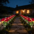 thumbnail image 3 of Solar-Powered Artificial Peony Flower Easter Lights, Waterproof Outdoor Garden Patio Ambience Decor Lamps, Solar Sod Lights for Yard, Flower Beds, Energy-Saving Festive and Easter Decor, 27in, Red, 3 of 7