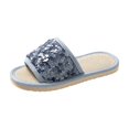 thumbnail image 2 of Willtoo Women Open Toe Flat Slides Sparkly Sequin Slip-On Sandals Non-Slip House Footwear Casual Summer Indoor Outdoor, 2 of 4