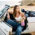 thumbnail image 3 of Sidagar 32 oz Stainless Steel Insulated Water Bottle with Straw and Handle, Leakproof, Pink, 3 of 9