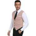 thumbnail image 6 of HAOMEILI Men's Suit Vest Business Formal Dress Waistcoat Vest with 3 Pockets for Suit or Tuxedo, 6 of 6
