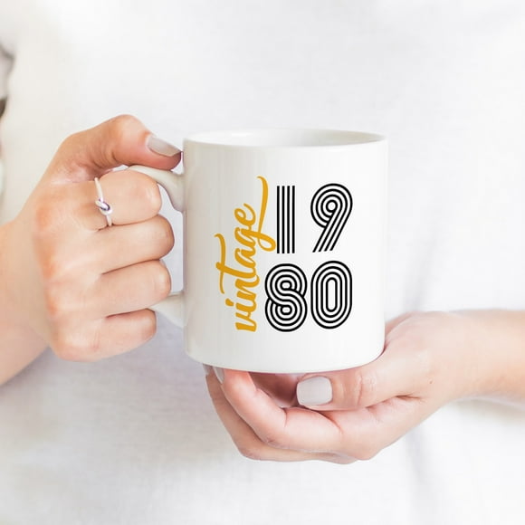 40th Birthday Gift for her or him mug / Vintage 1980, 1990, 1970, 1960 / Husband, wife unique birthday gift
