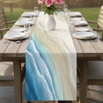 thumbnail image 4 of Blue Beach Coastal Table Runner 120 Inches, Summer Ocean Nautical Seaside Bed Runner Dresser Scarves Tabletop for Indoor Outdoor Parties/Ceremony/Banquet, 13"x 120", 4 of 8