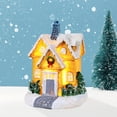 thumbnail image 2 of Bewildely Resin Christmas Scene Snow House LED Desktop Set Village Decoration Kits de decoración para fiestas casa de oro, 2 of 6