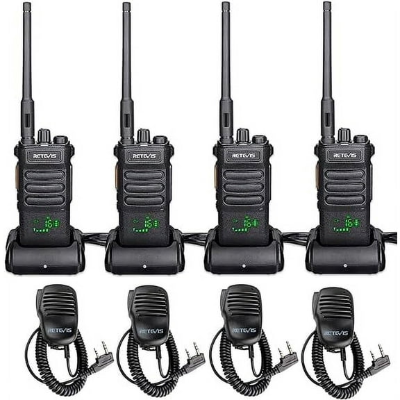 RT86 Two Way Radios Long Range,High Power Walkie Talkies with 2600mAh Rechargeable,Remote Alarm,Flashlight, Handheld 2 Way Radio for Off-Roading Overland Farm Hunting(4 Pack)