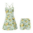 thumbnail image 4 of Garronmavis Lemon Floral Print Workout Golf Dress for Women Sleeveless 2 Piece Set Workout Tennis Dress with Built-in Shorts Mini Pickleball Dresses Fruit Print Outfits, Size S, 4 of 7