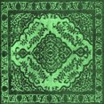 thumbnail image 1 of Ahgly Company Indoor Square Oriental Emerald Green Industrial Area Rugs, 5' Square, 1 of 4