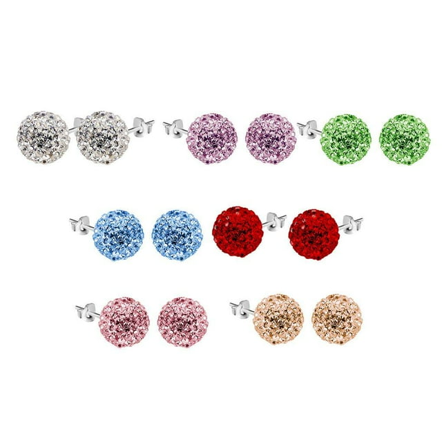 1 Pair Korean Style Women Silver Earring silver simple Girl Wedding Prom Geometric Ear Rings Vintage Rhinestone Ear Studs