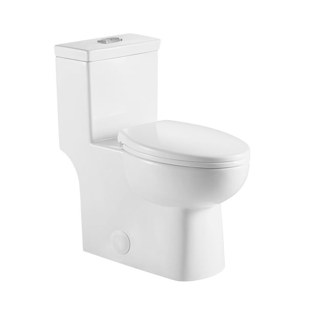 Awoscut Dual-flush One-piece Soft Closing Elongated Commode -