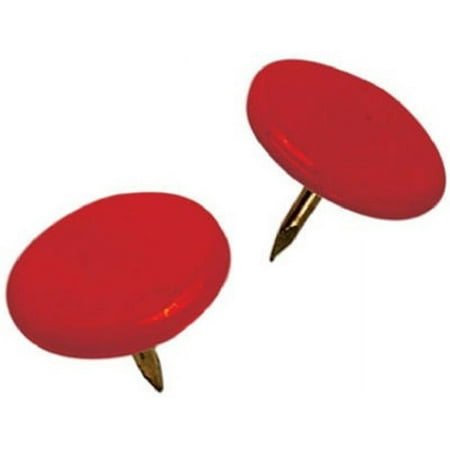Hillman 122673 Thumb Tack, 23/64 in Diameter, 3/8 in L, 15/64 in L Shank, Steel, Red?