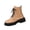 Khaki, variant on Chunky Platform Combat Boots Music Festival Outfits, Lace Up Faux Leather Booties Country Concert Wear, Comfortable Lug Sole Shoes Autumn Casual Strolling, Heavy Duty Utility Footwear, Pink 6.5