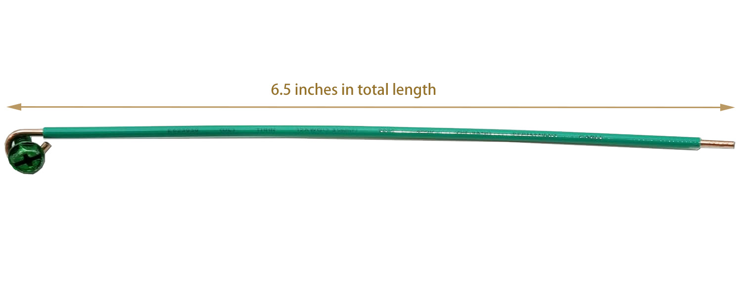 25pcs 8.5 Inches Ground Wires 12 AWG Solid Copper Ground Pigtails with Green Screws for Electrical Connecting