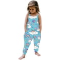 thumbnail image 2 of LRen Toddler Girls Kids Jumpsuit One Piece Floral Bunny Print Playsuit Strap Romper Summer Easter Family Matching Outfits Clothes, 2 of 4