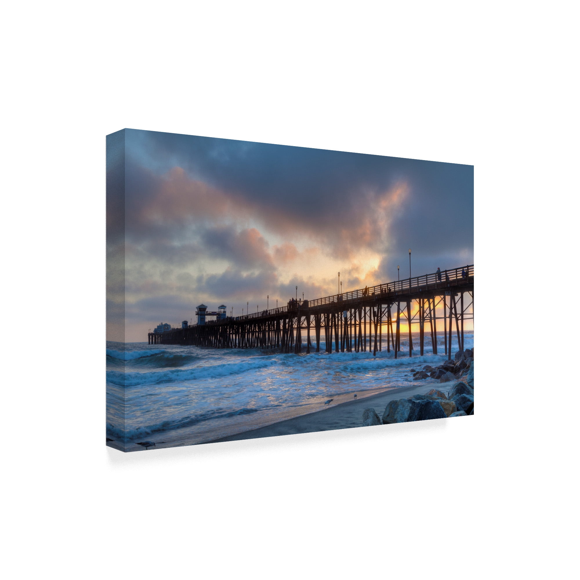 Trademark Fine Art 'Sunset Through Oceanside Pier' Canvas Art by Chris Moyer