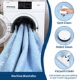 thumbnail image 6 of Garvee 2'x6' Modern Bordered Bow Runner Rug Solid Washable Rug, Soft Non Slip Low Pile Indoor Mat for Hallway Bedroom Kitchen, Blue, 6 of 9