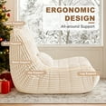 thumbnail image 3 of Bean Bag Chair for Adults with Lumbar support pillow, Memory Foam Giant Bean Bag Sofa with Corduroy Material Lazy Sofa for Living Room Bedroom Dorm Office, White, 3 of 7