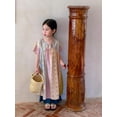 thumbnail image 1 of 2023 Été Nouvelle Robe Longue Bohème Pastorale pour Bébés Filles Manches Courtes Col en V Patchwork Robe Décontractée pour Tout-Petits, 1 of 6