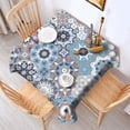 thumbnail image 2 of Square Waterproof Tablecloth Boho Reusable Indoor/Outdoor Durable Table Cover 70 Inch X70 Inch, 2 of 6