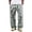 Grey, variant on Men's Striped Relaxed Trousers, Drawstring Elastic Waist Pants, Lightweight Summer Casual Bottoms