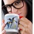 thumbnail image 2 of 3drose, Three Emperor Penguins, Three Penguins Isolated on White Background, 15oz Two-tone Red Mug, 2 of 6