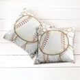 thumbnail image 6 of Ambesonne Sports Throw Pillow Cover 2 Pack, Baseball Ball Pattern, 24", Cream Red, 6 of 7