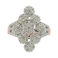 thumbnail image 2 of Halo Jewelers 14k Rose Gold 1 1/3 Cttw Round Cut Natural White Diamond Ladies Cluster Engagement Ring for Women wedding Birthday (Diamond Color: H-I, Clarity: I1-I2, 1.33Cttw) Ring Size-10, 2 of 6