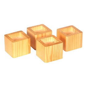 Honey Can Do Wood Bed Risers Multicolor Pack Of 4 Walmart Com