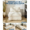 thumbnail image 3 of Single-size portable foldable sleeper chair sofa cama con pillow-lazy floor lounger para small spaces easy almacenamiento beige, 3 of 7