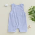 thumbnail image 4 of Baby Onesies Boy Infant Baby Boy Girl Toddler Boy 4th Of July Outfit USA Flag Embroidery Jumpsuit Sleeveless Overall Playsuit Sailboat Baby Clothes, 4 of 8