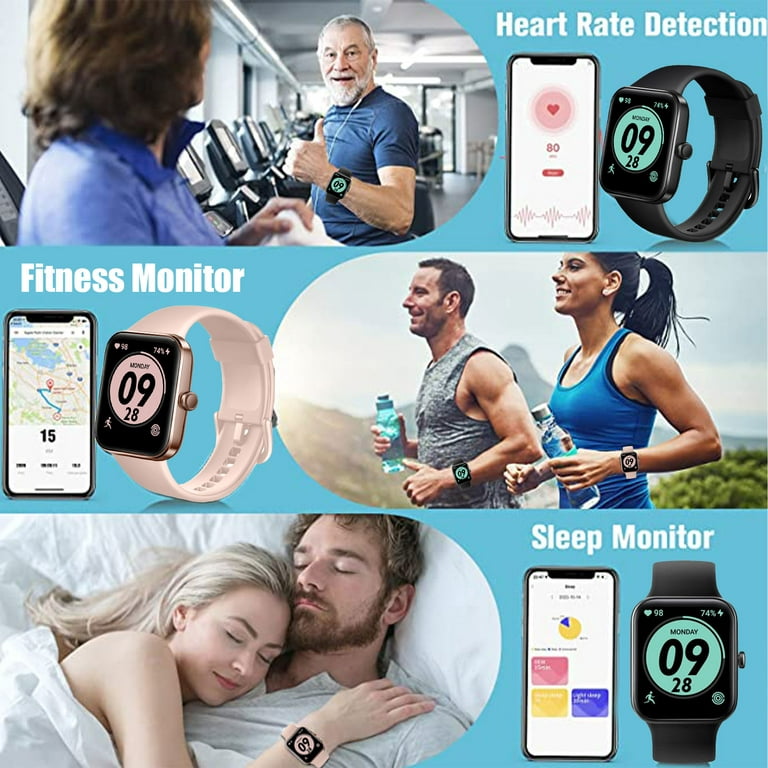 Smart Watches for Women, Sport Fitness Watch with Bluetooth/Heart  Rate/Blood Pressure/SpO2/Sleeping Tracker/Pedometer/Multiple Sport Modes,  Waterproof