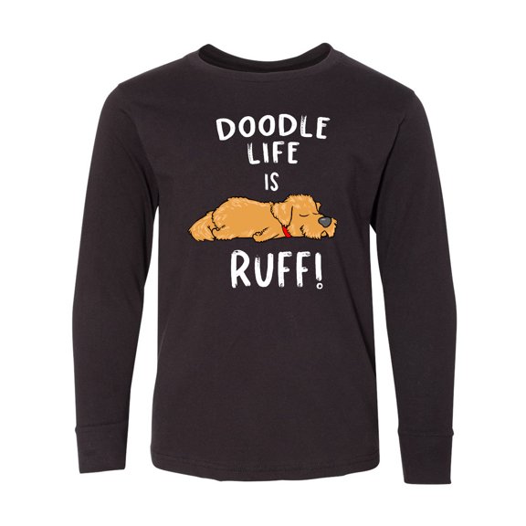 Inktastic Doodle Life is Ruff Golden Doodle Long Sleeve Youth T-Shirt