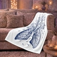 thumbnail image 6 of Botanical Lungs with Branches Leaves and Falling Petals, Serene Anatomy Line Art for Science Lovers, Graduation Gift, Cozy Flannel Blanket for Study Room and Dorm, Artistic Home Decor, 6 of 9