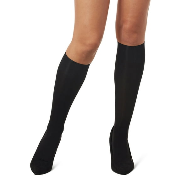 MeMoi Women's Multi Fiber Opaque Knee Highs - Womens - Female, One Size, Black