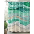thumbnail image 2 of Fsddascl Green Coastal Shower Curtain Set - 72" x 78" Washable Bathtub Curtain with 12 Hooks, Summer Beach Nautical Abstract Art Waterproof Fabric Stall Shower Curtains for Bathroom/Bathtub Décor, 2 of 6