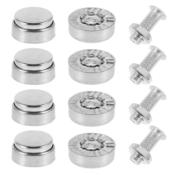 BALAHAPY 1 Set Iron Silver Compact Motorcycle License Plate Bolts for Security