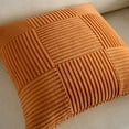 thumbnail image 4 of Fancy Homi 2 Pcs Orange Boho Decorative Throw Pillow Covers 20x20 inch for Living Room Bedroom Couch Bed Sofa, Modern Farmhouse Home Decor, Soft Striped Patchwork Plaid Corduroy Accent Cushion Case, 4 of 6