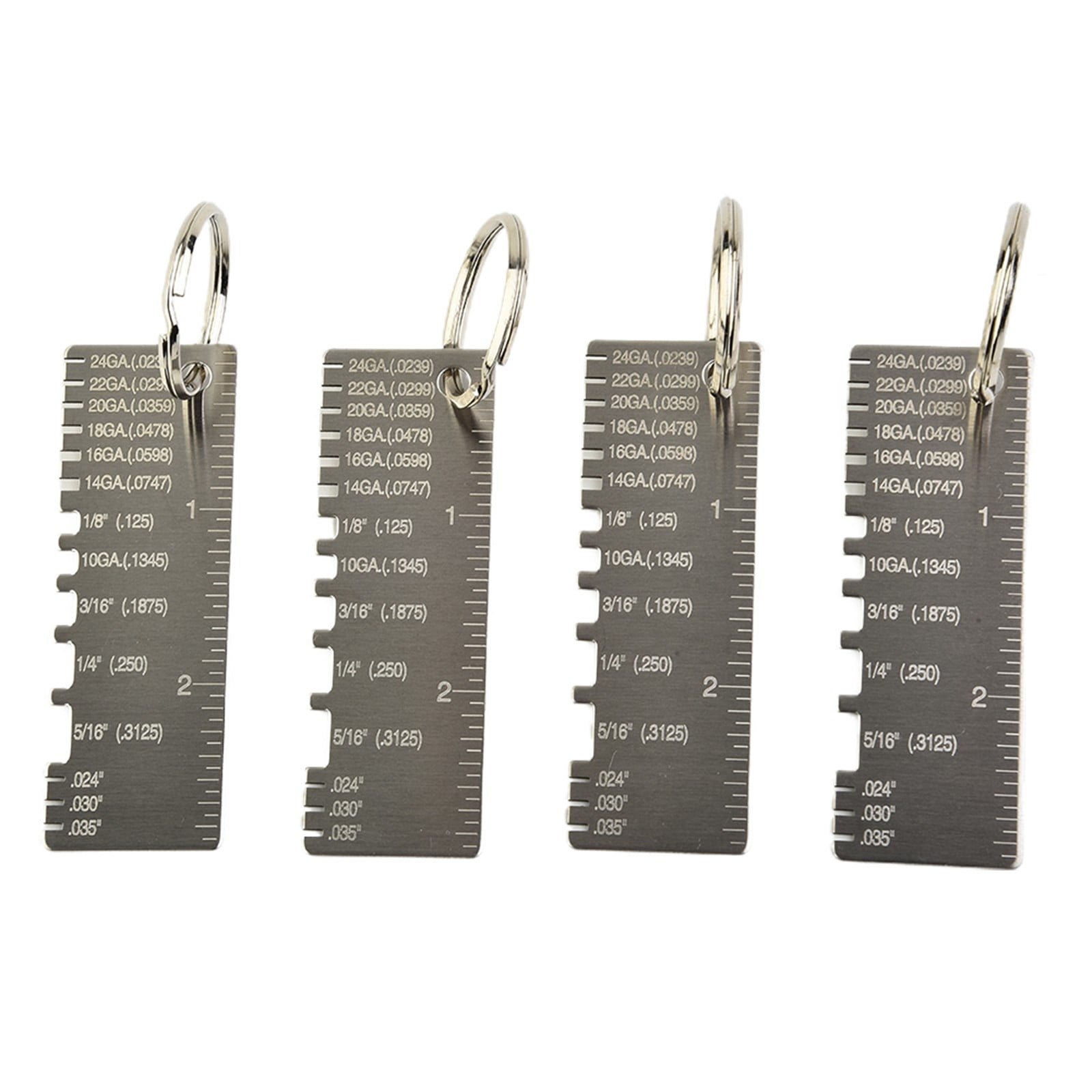 4 Pcs Double Sided Etching Metal Sheet Thickness Gauge, Portable Metal