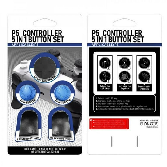 For ZL Accessories For PS5 Game Controller Extend Trigger Key Protection Button Non-slip Rocker Protection Cap D-Pad Cover Set