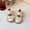 Beige b, variant on Spazoro Little Girls Mary Jane Leather Shoes, Round Toe Bow Pearl Padded Insole Non Slip Rubber Flat Sole Dress Shoes for School Party Beige Size 9.5 Little Kids
