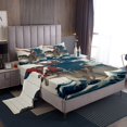 thumbnail image 1 of Erosebridal Raccoon Riding Dinosaur Bed Sheets Set Queen Size,Japanese style Bed Sheets Queen,Ocean Bedroom Decor,Reversible,Ultra Soft,4 Pieces, 1 of 7