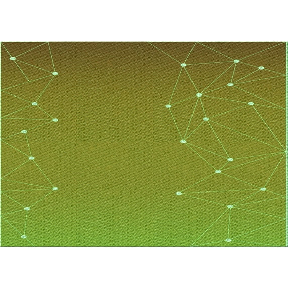 Ahgly Company Indoor Rectangle Patterned Pistachio Green Area Rugs, 7' x 9'