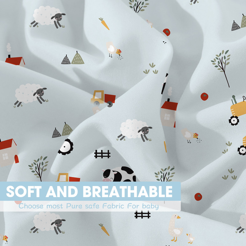 Little Grape Land Fitted Crib Sheets, Whale & Ranch, 3 Pack photo 2