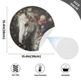 thumbnail image 3 of Qxltty 15inch Round Placemats Set of 4 Polyester Fabric Heat Resistant Washable Table Mat for Kitchen Party Decor Rose Of Horse, 3 of 7