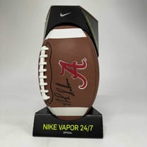 Autographed/Signed Nick Saban Alabama Crimson Tide Full Size FS F/S White Panel Logo College Football Beckett BAS COA