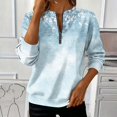 thumbnail image 2 of YUGYXL Women's V-Neck Loose Fit Long Sleeve Tops Plus Size Floral Printed Half-Zip Sweatshirt Spring Fashion Cozy Shirts B Multicolor Sweatshirt L, 2 of 5