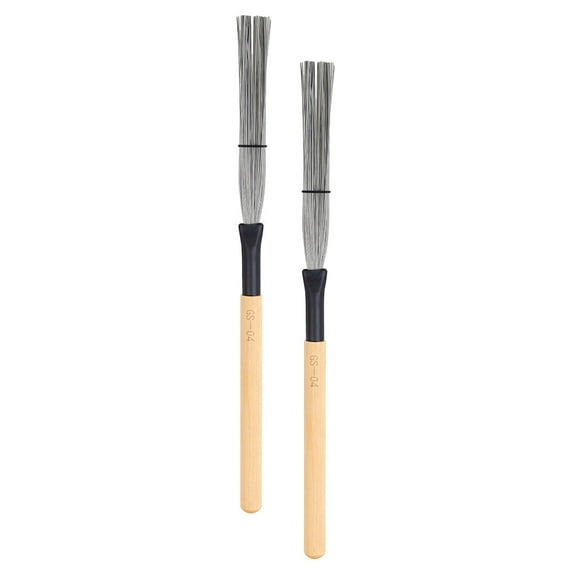Steel Drum Brush with Wooden Handle for Jazz Drums Performance Multi Color 2Pcs