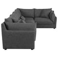 thumbnail image 4 of Sasha 5-piece Upholstered Modular Sectional Barely Black, 4 of 10