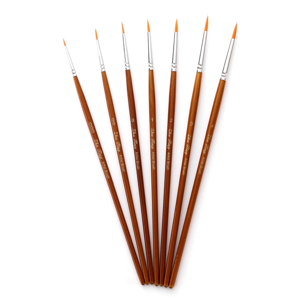 7pcs Draw Paint Brushes Kit Set Artist Paintbrush Nylon Hair Pointed ...
